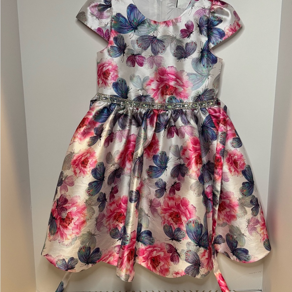 Rare Editions Pink and Blue Floral Dress